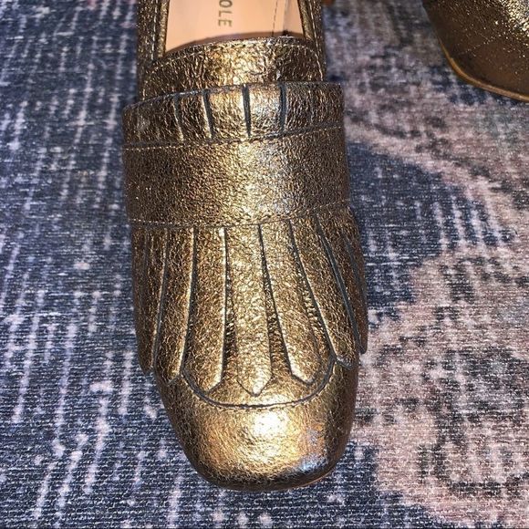Kenneth Cole Macey gold sparkle loafers 9 - Picture 13 of 15
